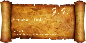 Frecko Ilmár névjegykártya